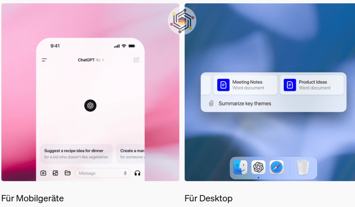 Chatgpt-App auf Mobilgeräten und Desktops
